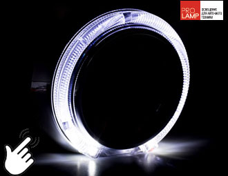 Декоративная бленда Optima GD102 3.0" круглая с черным кантом со сверхъяркими ангельскими глазками CREE + режим притухания