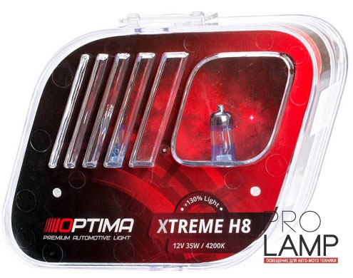 Галогеновые лампы Optima Xtreme H8 +130%