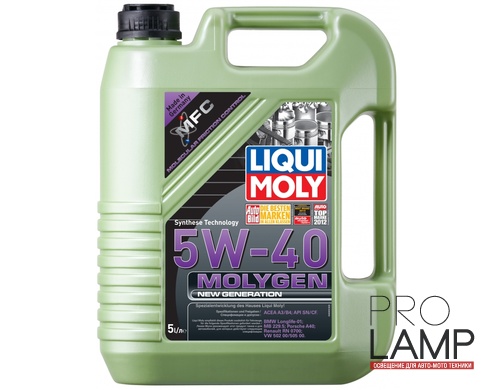 LIQUI MOLY Molygen New Generation 5W-40 — НС-синтетическое моторное масло 5 л.